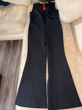 Spanx Women's Black Sleeveless Wide-Leg Jumpsuit